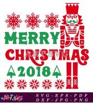 Merry Christmas Nutcracker Gift Tag Template SVG