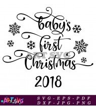 Baby's First Christmas 2018 Ornament SVG