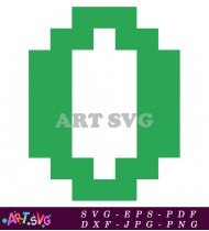 Green Geometric Shape Pixelated Design SVG