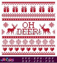 Christmas Knit Sweater Pattern Design SVG