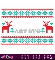 Teal Red And White Christmas Pattern SVG