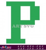 Green Pixelated P Letter Design SVG 1