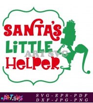 Santa's Little Helper Christmas Holiday Design SVG