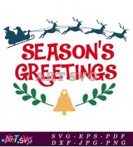 Merry Christmas Season's Greetings Design SVG