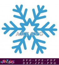 Blue Snowflake With Six Points SVG