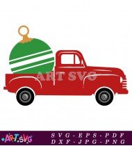 Red Truck With Christmas Ornament SVG