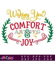 Christmas Wishes Comfort Joy Printable Art SVG