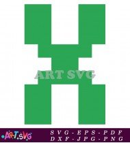 Green Pixelated Block Abstract Shape SVG