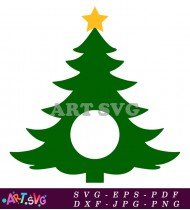 Green Christmas Tree Holiday Clipart SVG