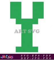 Pixelated Green Geometric Shape Art SVG