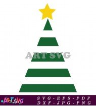 Christmas Tree Green Triangle Star Yellow SVG