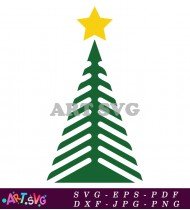 Christmas Tree Silhouette With Star On Top SVG