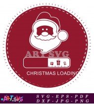 Christmas Loading Red Circle Santa Claus SVG