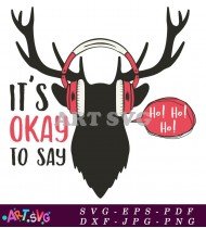 Christmas Deer Headphones Holiday Gift Music SVG