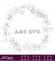 Black and White Dotted Circle Border SVG