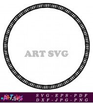 Simple Rounded Striped Line Circle Frame SVG