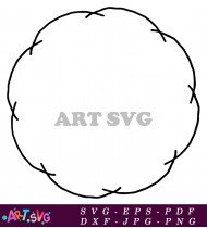 Hand Drawn Floral Circle Border Design SVG