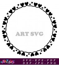 Cute Heart Border Design Frame Vector SVG