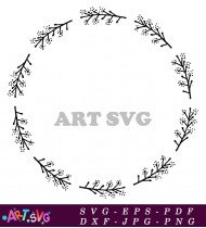 Floral Wreath Frame Circle Border SVG