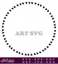 Small Hearts Circle Frame Design Template SVG