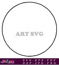 Plain Simple Circle Frame Illustration Design SVG