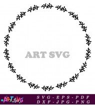 Floral Wreath Circle Frame Design Element SVG