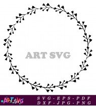 Leaf Circle Frame Design Illustration SVG