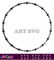 Floral Circle Frame Design Illustration Template SVG