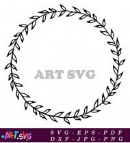 Elegant Hand Drawn Circle Wreath Design SVG