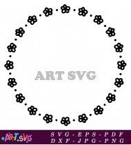 Circle Border With Flower Designs SVG