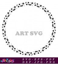 Flower Wreath Frame Floral Decoration Circle SVG