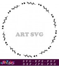 Hand Drawn Wreath Frame Nature Design SVG