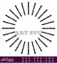 Sunburst Outline Circle Frame Vector Art SVG