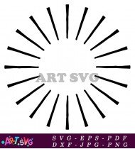 Hand Drawn Sunburst Circle Frame Design SVG