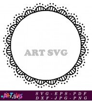 Decorative Circle Frame Floral Pattern Ornament SVG