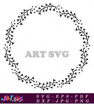 Hand Drawn Minimalistic Floral Frame For Design SVG