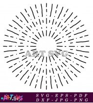 Black And White Star Burst Circle Background SVG