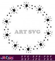 Simple Star Circle Frame Vector For Design SVG