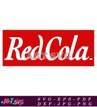 Red Cola Logo in White on Red Background SVG