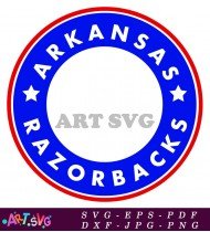 Arkansas Razorbacks Circle Design Blue Red SVG