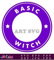 Basic Witch Purple Sublimation Design Circle SVG