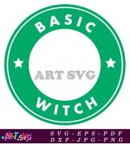 Basic Witch Sublimation Green Design Circle SVG