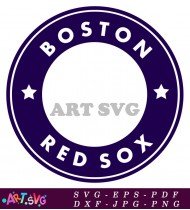 Navy Boston Red Sox Circle Stickers Custom Design SVG 1