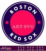 Navy Boston Red Sox Circle Stickers Custom Design SVG 2