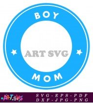 Blue Boy Mom Circle Stickers Custom Design SVG