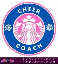 Cheer Coach Circle Sticker Design SVG 3