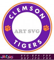 Purple Clemson Tigers Coffee Mug Design SVG