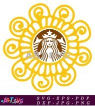 Starbucks Mandala Yellow SVG Design File 1