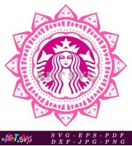 Yellow Starbucks Mandala Design Printable SVG Vector 1