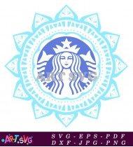 Blue Starbucks Mandala Design Printable SVG Vector